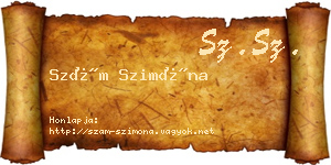 Szám Szimóna névjegykártya